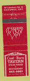 Matchbook Cover - Coal Burn Tavern Steak House Oakville ON