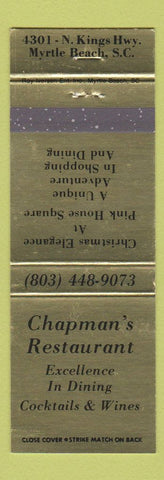 Matchbook Cover - Chapman's Restaurant Myrtle Beach SC