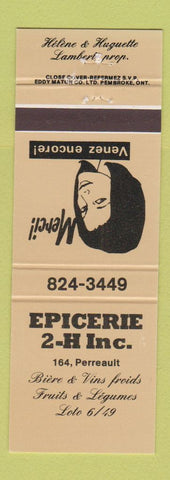 Matchbook Cover - Epicere 2H Val D'Or? QC GOLD