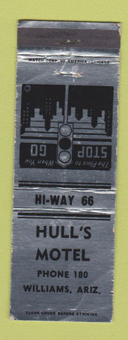 Matchbook Cover - Hull's Motel Williams AZ Route 66 WEAR