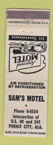 Matchbook Cover - Sam's Motel Phenix City AL