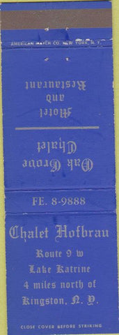 Matchbook Cover - Chalet Hofbrau Kingston NY