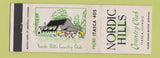 Matchbook Cover - Nordic Hills Country Club Itasca IL