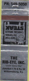 Matchbook Cover - The Rib Eye Restaurant Williamsburg KY