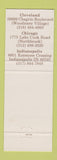 Matchbook Cover - James Tavern Cleveland OH Chicago IL Indianapolis IN