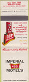 Matchbook Cover - Imperial 400 Motel no town