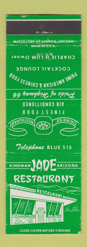 Matchbook Cover - Jade Restaurant Chinese Kingman AZ Route 66