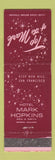 Matchbook Cover - Hotel Mark Hopkins San Francisco CA Top of the Mark