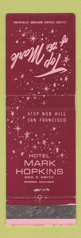 Matchbook Cover - Hotel Mark Hopkins San Francisco CA Top of the Mark