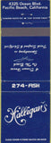 Matchbook Cover - Halligan's Restaurant Pacific Beach CA