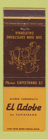 Matchbook Cover - El Adobe of San Juan Capistrano CA