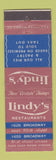 Matchbook Cover - Lindy's Restaurants New York City Cheesecake