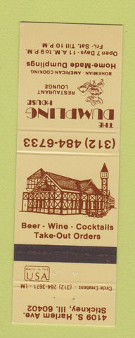 Matchbook Cover - Dumpling House Restaurant Stickney IL