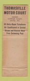 Matchbook Cover - Thomasville Motor Court Thomasville GA WEAR