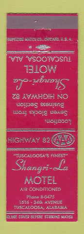 Matchbook Cover - Shangri La Motel Tuscaloosa AL