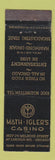 Matchbook Cover - Math Igler's Casino Chicago IL WEAR