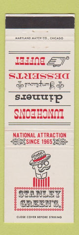 Matchbook Cover - Stanley Green's Restaurant Chicago IL Philadelphia Boston