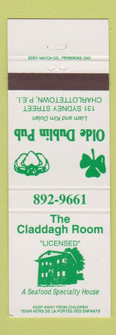 Matchbook Cover - Claddagh Room Old Dublin Pub Charlottetown PEI PE