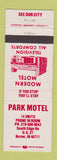 Matchbook Cover - Park Motel Berne IN