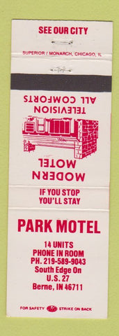 Matchbook Cover - Park Motel Berne IN