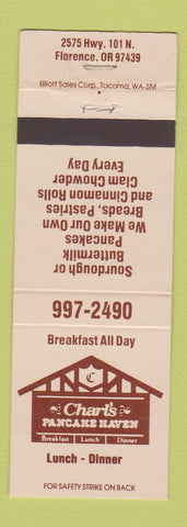 Matchbook Cover - Charl's Pancake House Florence OR