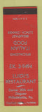 Matchbook Cover - Luigi's Restaurant Philadelphia PA SAMPLE STAPLE HOLES