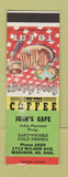 Matchbook Cover - John's Cafe Madison SD SAMPLE WEAR