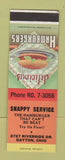 Matchbook Cover - Snappy Service Hamburgers Dayton OH SAMPLE