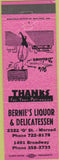 Matchbook Cover - Bernie's Liquor  and  Deli Mercel CA