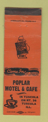 Matchbook Cover - Poplar Motel Cafe Tuscola IL WEAR