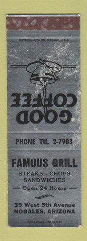 Matchbook Cover - Famous Grill Nogales AZ SAMPLE WEAR