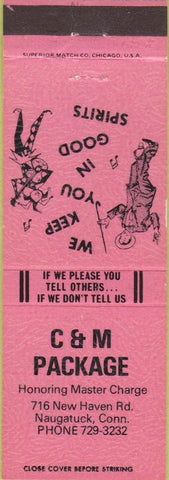 Matchbook Cover - C  and  M Package Liquor Naugatuck CN