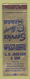 Matchbook Cover - LH Jackson Volvo Brattleboro VT SAMPLE WEAR