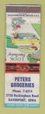 Matchbook Cover - Peters Grocery Davenport IA