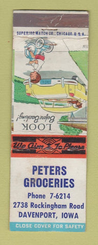 Matchbook Cover - Peters Grocery Davenport IA