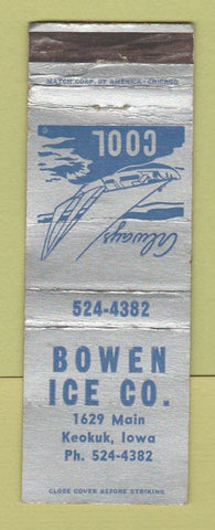 Matchbook Cover - Bowen Ice Keokuk IA