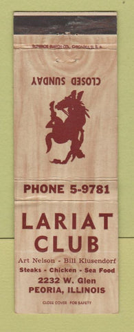 Matchbook Cover - Lariat Club Peoria IL