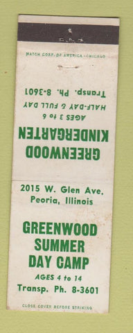 Matchbook Cover - Greenwood Kindergarten Summer Day Camp Peoria IL WEAR