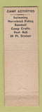 Matchbook Cover - Greenwood Kindergarten Summer Day Camp Peoria IL WEAR