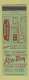 Matchbook Cover - Rite Way Cleaners Peoria IL