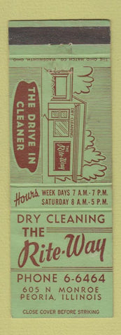 Matchbook Cover - Rite Way Cleaners Peoria IL