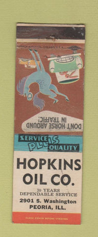 Matchbook Cover - Hopkins Oil Peoria IL WEAR
