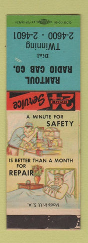 Matchbook Cover - Rantoul Radio Cab Taxi IL? SAMPLE