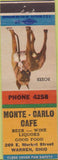 Matchbook Cover - Monte Carlo Cafe Warren OH Boxer