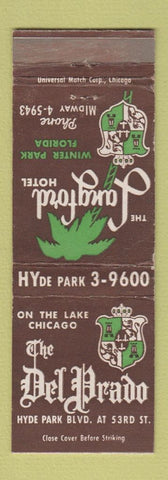 Matchbook Cover - Del Prado Langford Hotel Winter Park FL Chicago IL