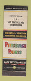 Matchbook Cover - Pittsburgh Paints Plate Glass Peoria IL