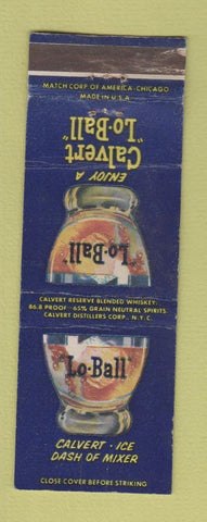 Matchbook Cover - Lo Ball Lord Calvert Whiskey WEAR
