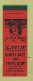 Matchbook Cover - Kimzey Cafe Truck Stop Hanna City IL SAMPLE