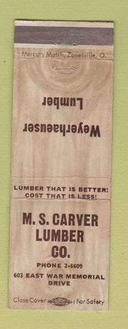 Matchbook Cover - MS Carver Lumber Weyerhaeuser