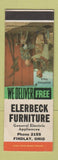 Matchbook Cover - Elerbeck Furniture Findlay OH SAMPLE